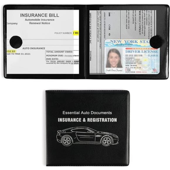UYYE Auto Car Essential, Registration and Insurance Card Documents Holder 2-Pack